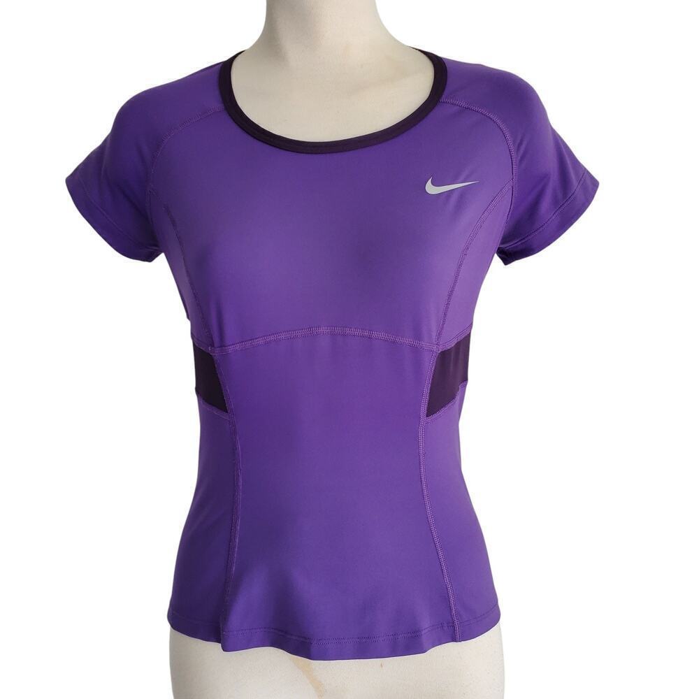 Nike Tennis Dri-Fit T-shirt with Ventilated Panels Purple Pickleball Golf Size S - Picture 2 of 13